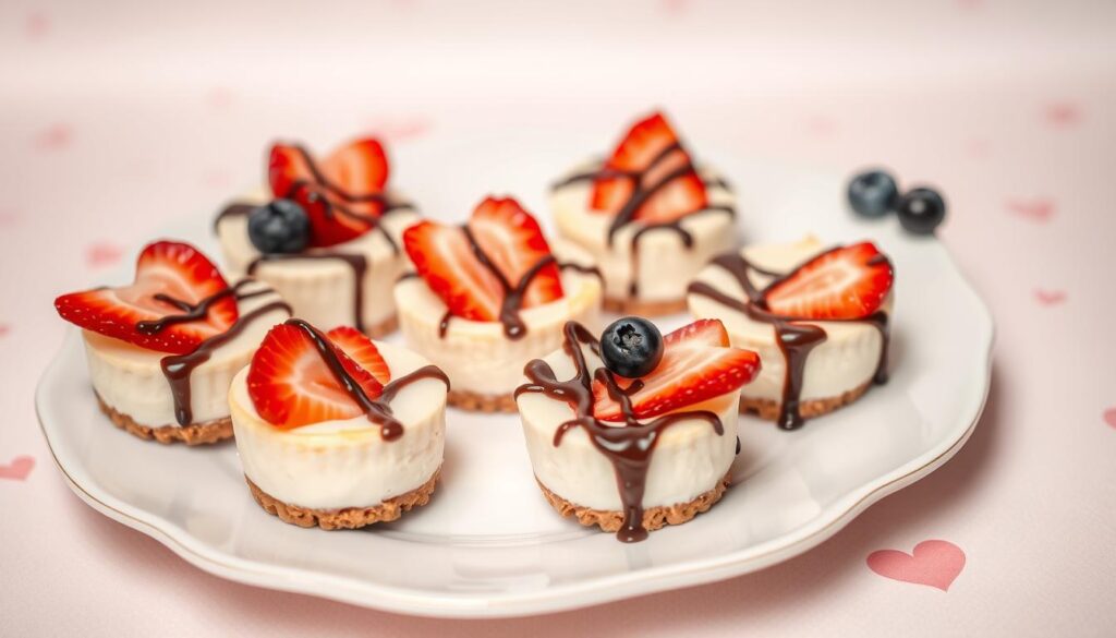 🧀💗 Creamy, bite-sized cheesecakes that are perfect for Valentine’s celebrations! Topped with fresh berries and a drizzle of chocolate, they’re both elegant and easy to make. A great no-fuss dessert for any special occasion. Save this for the cutest mini treats!

