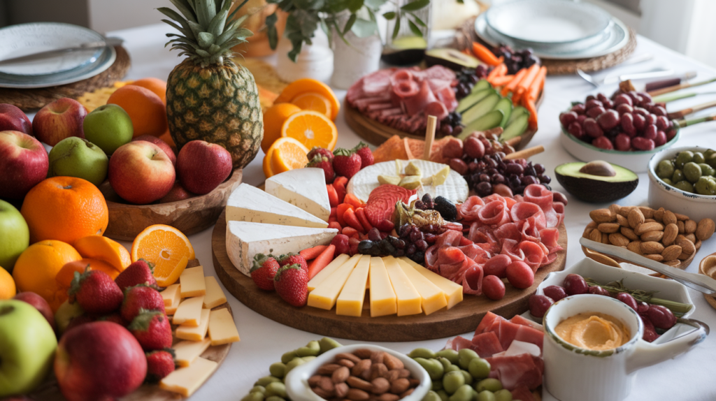 Picture this: A lavish game day spread with fresh fruit, cheese boards, and veggie sticks with hummus. Perfect for a Super Bowl party, these guilt-free snacks are infused with California's best like avocados and almonds for that extra zing!
