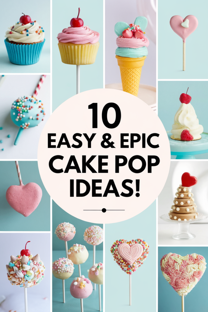 10 easy and epic cake pop ideas with colorful decorations and creative designs for parties or DIY treats.