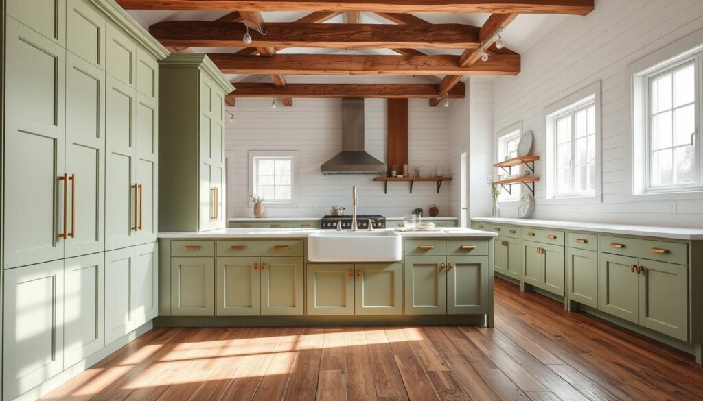 olive green cabinets